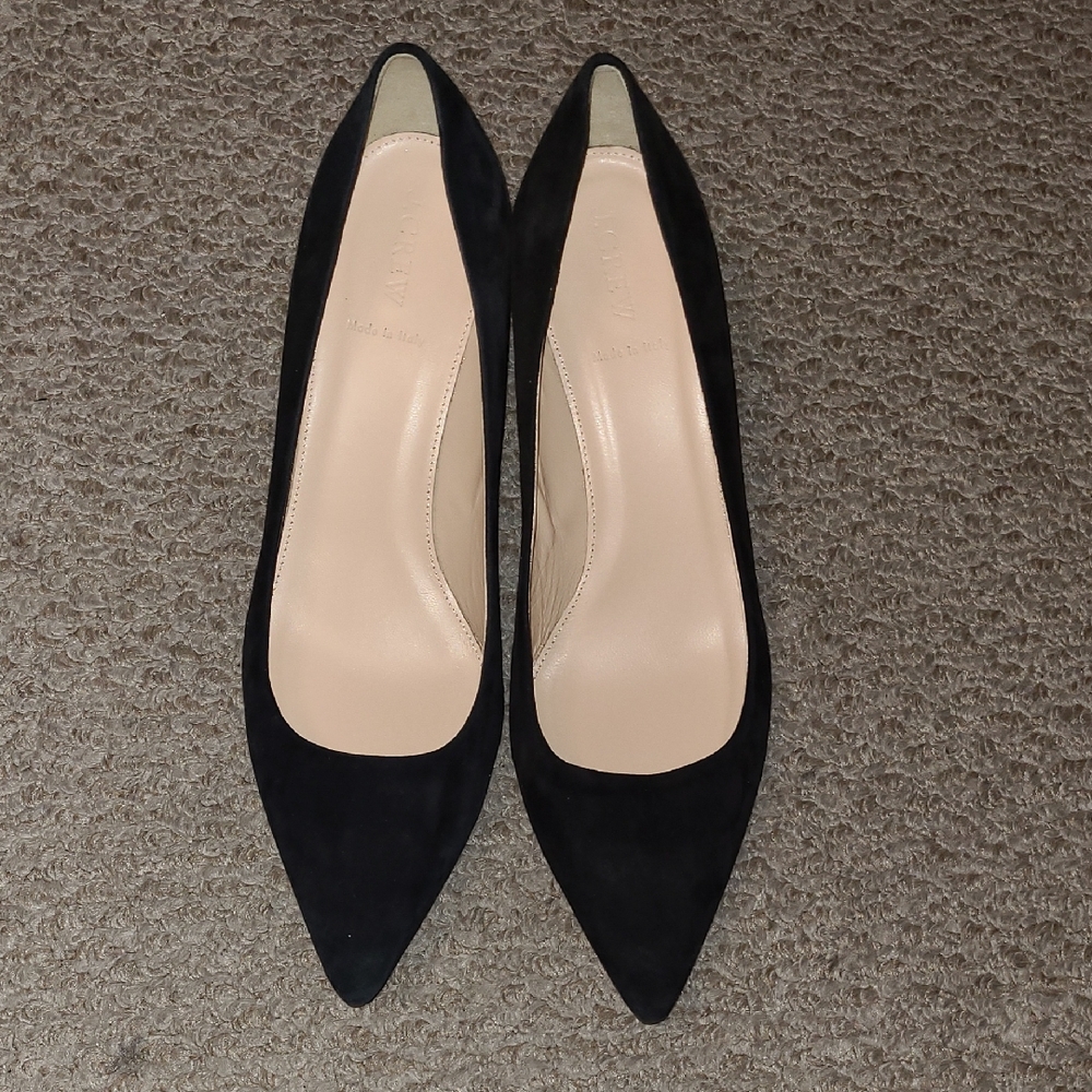 J Crew Black Suede Kitten Heels in Women's Size 12M